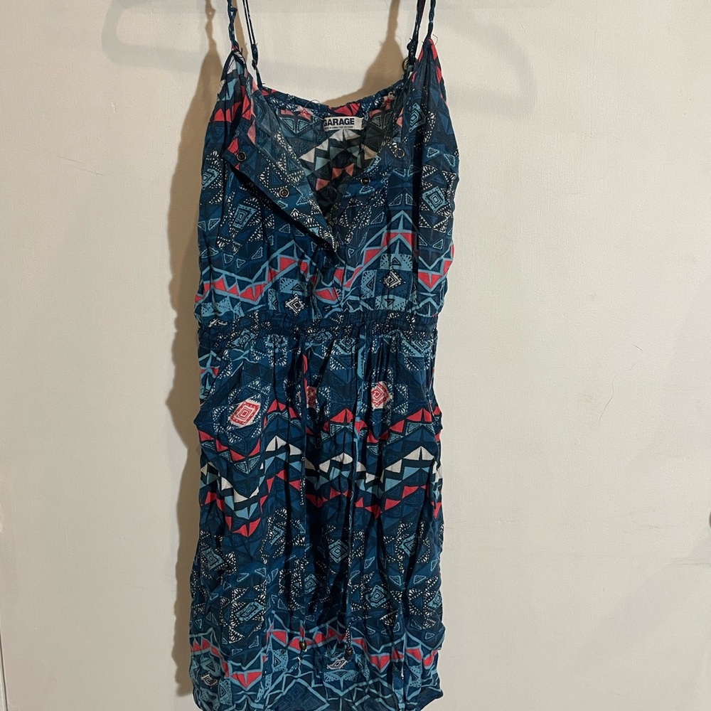 Garage Blue Patterned Dress